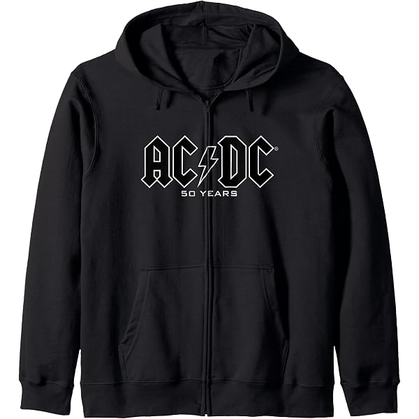 Bioworld ACDC American Flag Men's Black Zippered Hoodie-S at